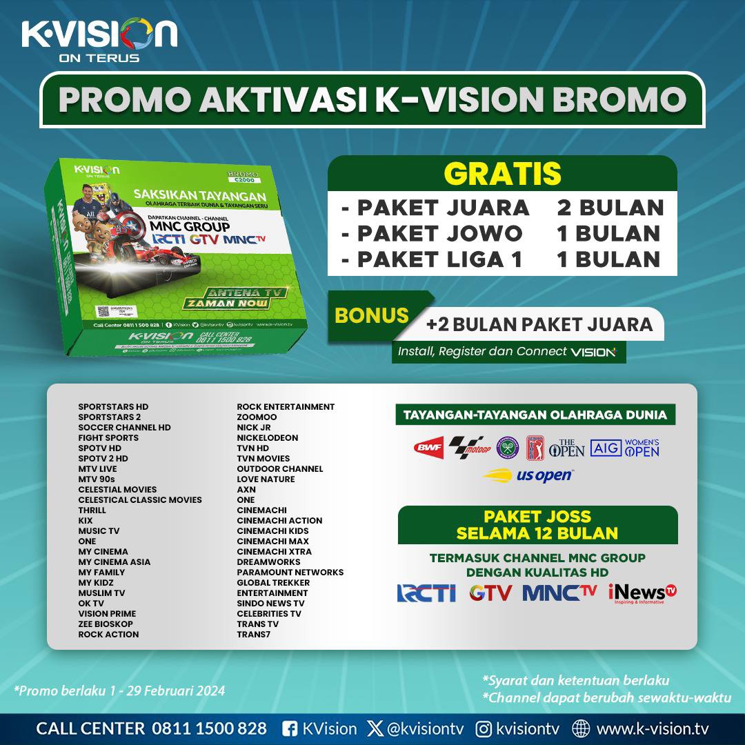 Promo Aktivasi K-VISION Bromo